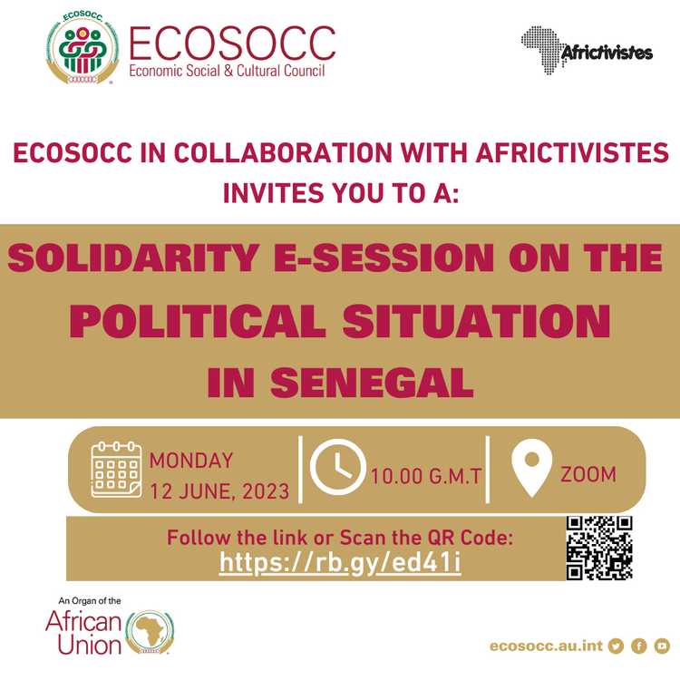 African solidarity e-session on the political situation in Senegal on Monday 12 June