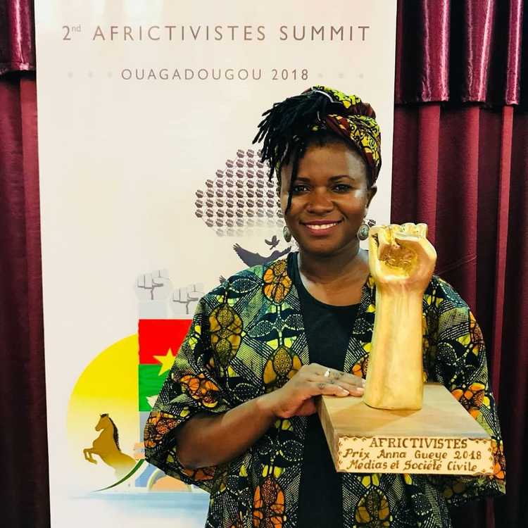Rosebell Kagumire, the Ugandan winner of the 2018 AfricTivistes Prize 