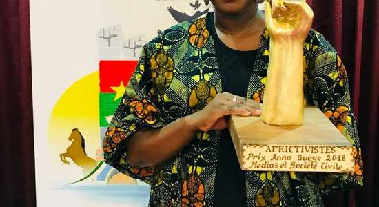 Rosebell Kagumire, the Ugandan winner of the 2018 AfricTivistes Prize 